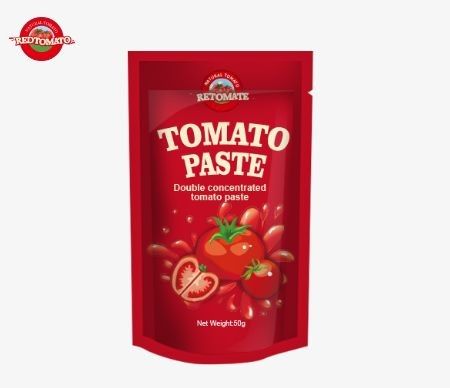 आईएसओ एचएसीसीपी और बीआरसी मानकों का अनुपालन हमारे 50 ग्राम स्टैंड-अप पाउच ऑफ टमाटर पेस्ट फैक्ट्री प्राइसिंग विनियमों के लिए