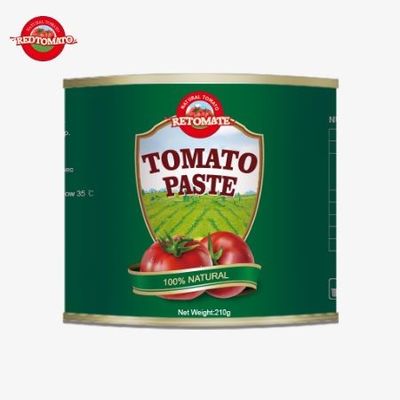 चीन फैक्टरी OEM 210g कैनेंड टमाटर पेस्ट उत्पादन मानक आईएसओ एचएसीसीपी और एफडीए द्वारा निर्धारित