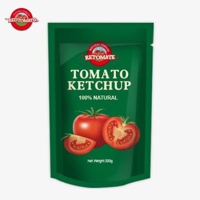 OEM 200g Sachet Ketchup शुद्ध प्राकृतिक स्वाद चीन कारखाने की कीमत के लिए एकदम सही