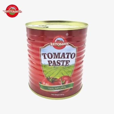 रेटोमेट खुद का ब्रांड 800 ग्राम डिब्बाबंद टमाटर पेस्ट ब्रिक्स28-30% ब्रांड और पैकेजिंग डिजाइन प्रदान करें